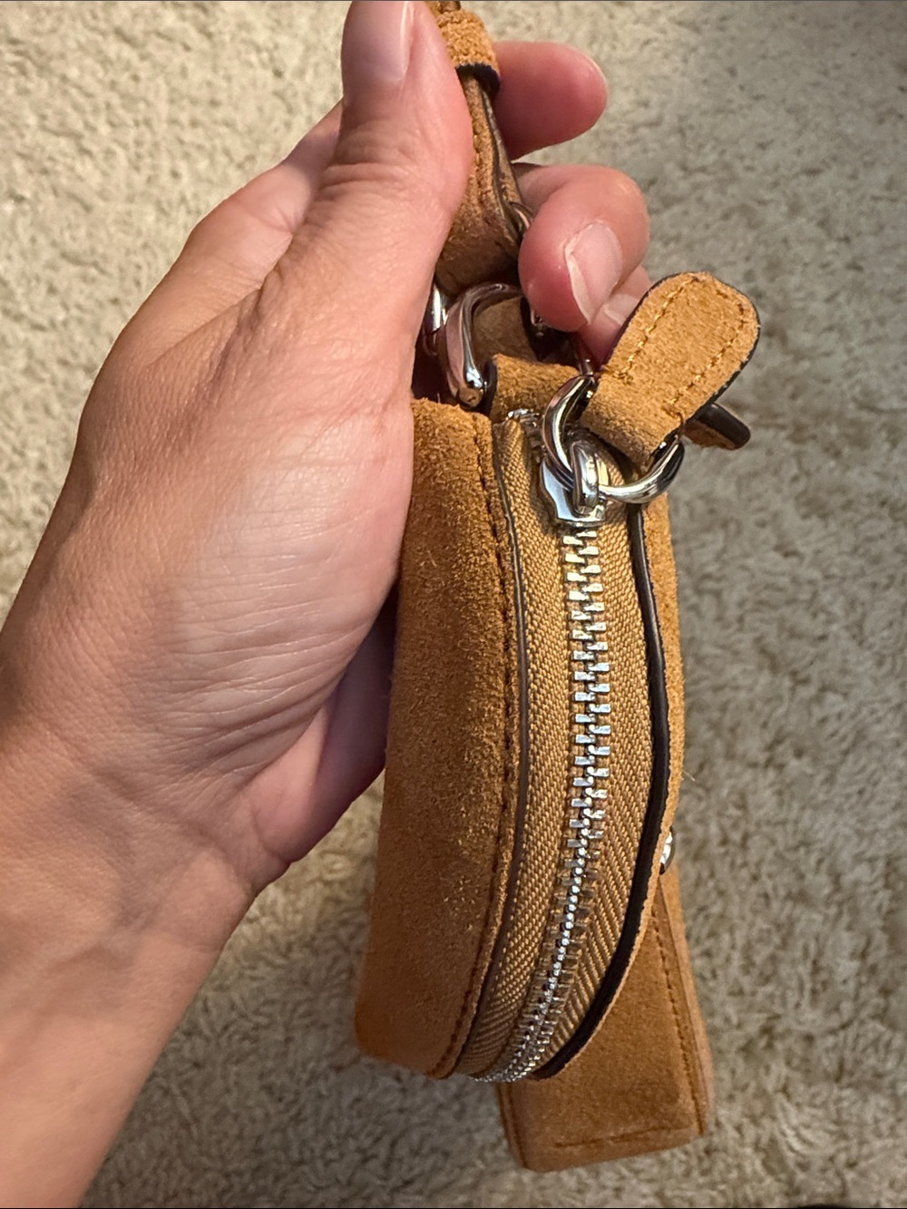 Kate Spade Suede Crescent Shoulder Bag in Tan - Picture 5 of 5